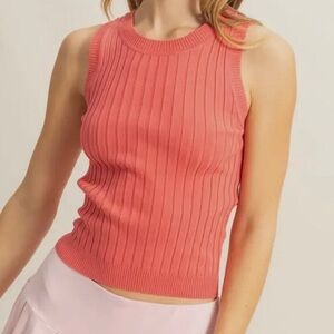 Coral ribbed top